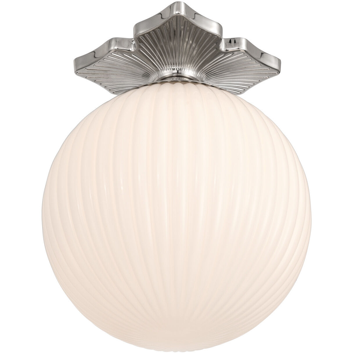 Orly 1 Light 10 inch Polished Nickel Semi Flush Ceiling Light