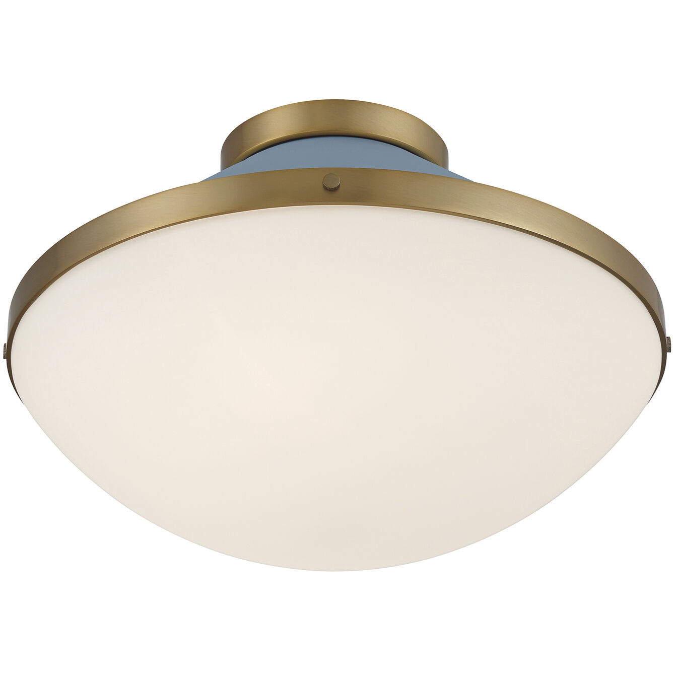 Xander 2 Light 16.25 inch Vibrant Gold Flush Ceiling Light in Vibrant Gold and Blue