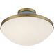 Xander 2 Light 16.25 inch Vibrant Gold and Blue Flush Mount Ceiling Light