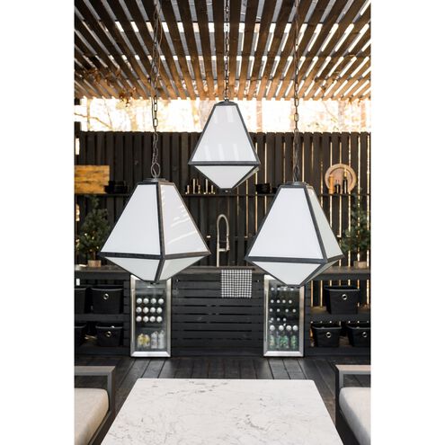 Glacier 3 Light 14 inch Black Charcoal Pendant Ceiling Light in White