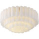 Addis 16 Light 32 inch Aged Brass Flush Mount Ceiling Light in Tronchi Glass White