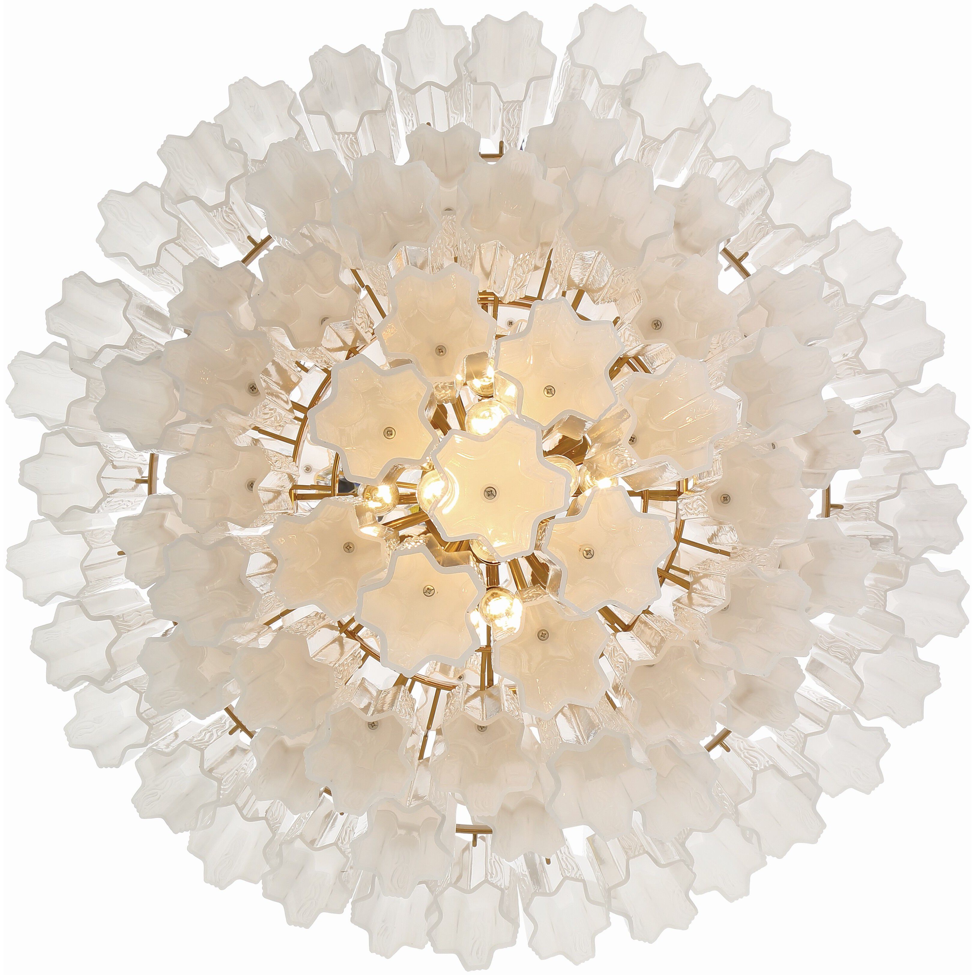 Addis 20 Light 31.5 inch Aged Brass Chandelier Ceiling Light in White