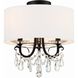 Othello 3 Light 14 inch Matte Black Semi Flush Ceiling Light