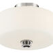 Travis 2 Light 12.5 inch Polished Nickel Semi Flush Ceiling Light