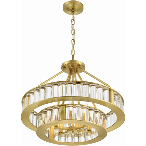 Farris 6 Light 24.5 inch Aged Brass Chandelier Ceiling Light