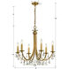 Bridgehampton 6 Light 26 inch Antique Gold Chandelier Ceiling Light in Clear Hand Cut