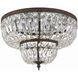Waltham 4 Light 18 inch English Bronze Flush Ceiling Light in Clear Hand Cut