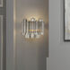 Addis Bath Wall Light in Aged Brass, Tronchi Glass Smoke