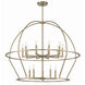 Abbott 15 Light 48 inch Vibrant Gold Chandelier Ceiling Light