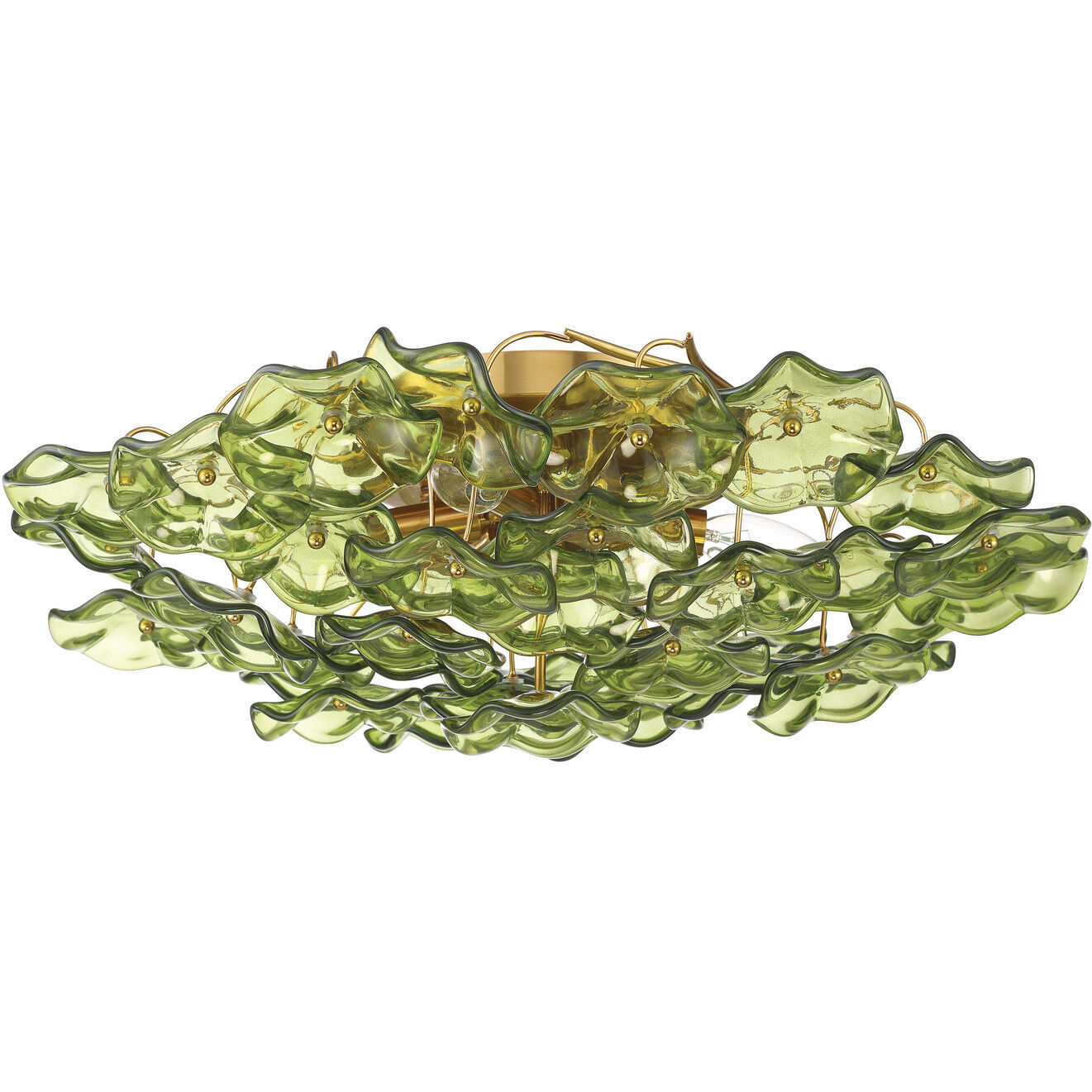 Esme 6 Light 22.5 inch Aged Brass Semi Flush Ceiling Light