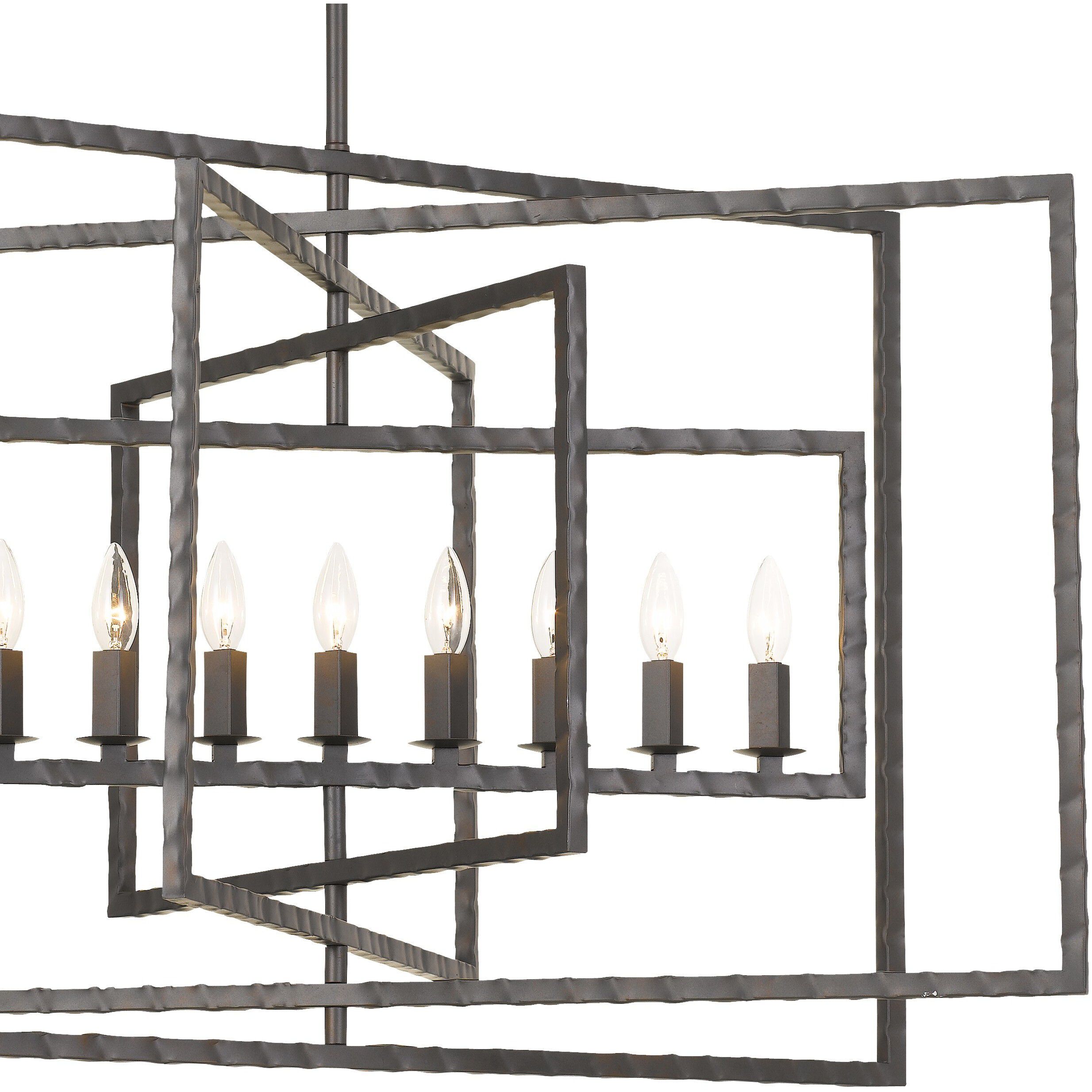 Capri 9 Light 39 inch Raw Steel Chandelier Ceiling Light