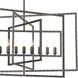 Capri 9 Light 39 inch Raw Steel Chandelier Ceiling Light