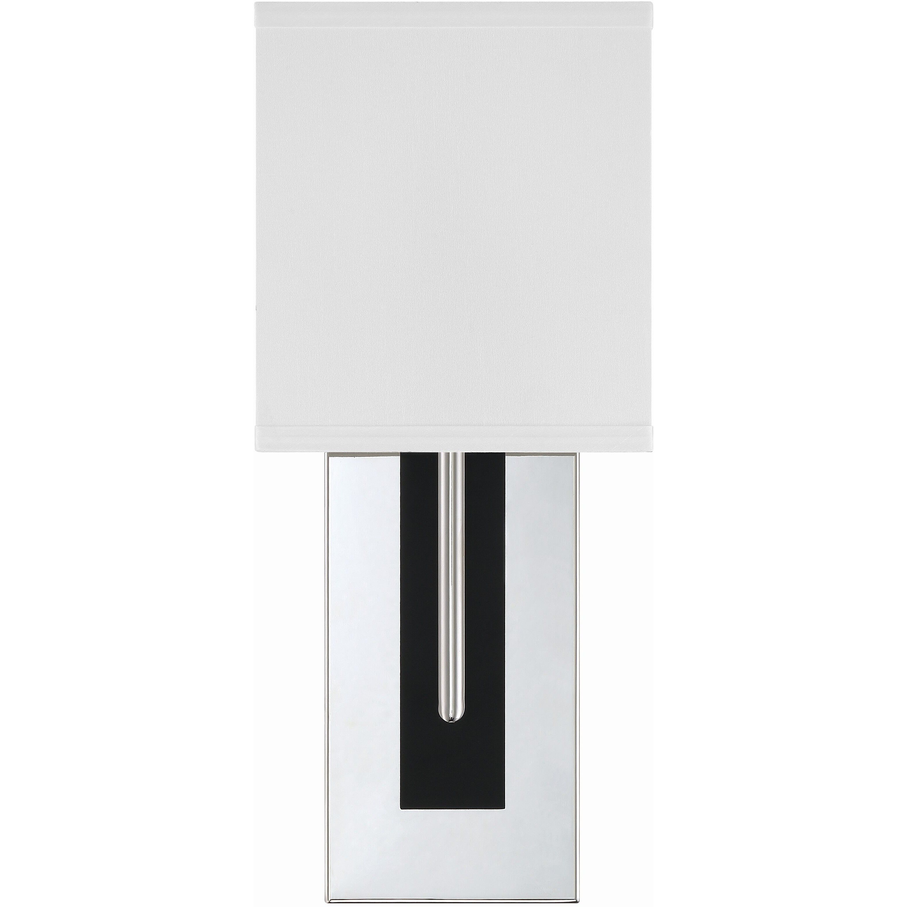 Brent Bath Sconce Wall Light in Polished Nickel and Black Forged