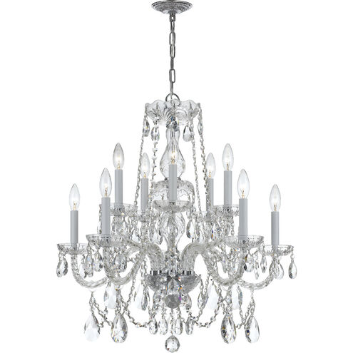 Traditional Crystal 10 Light 26 inch Polished Chrome Chandelier Ceiling Light in Clear Spectra