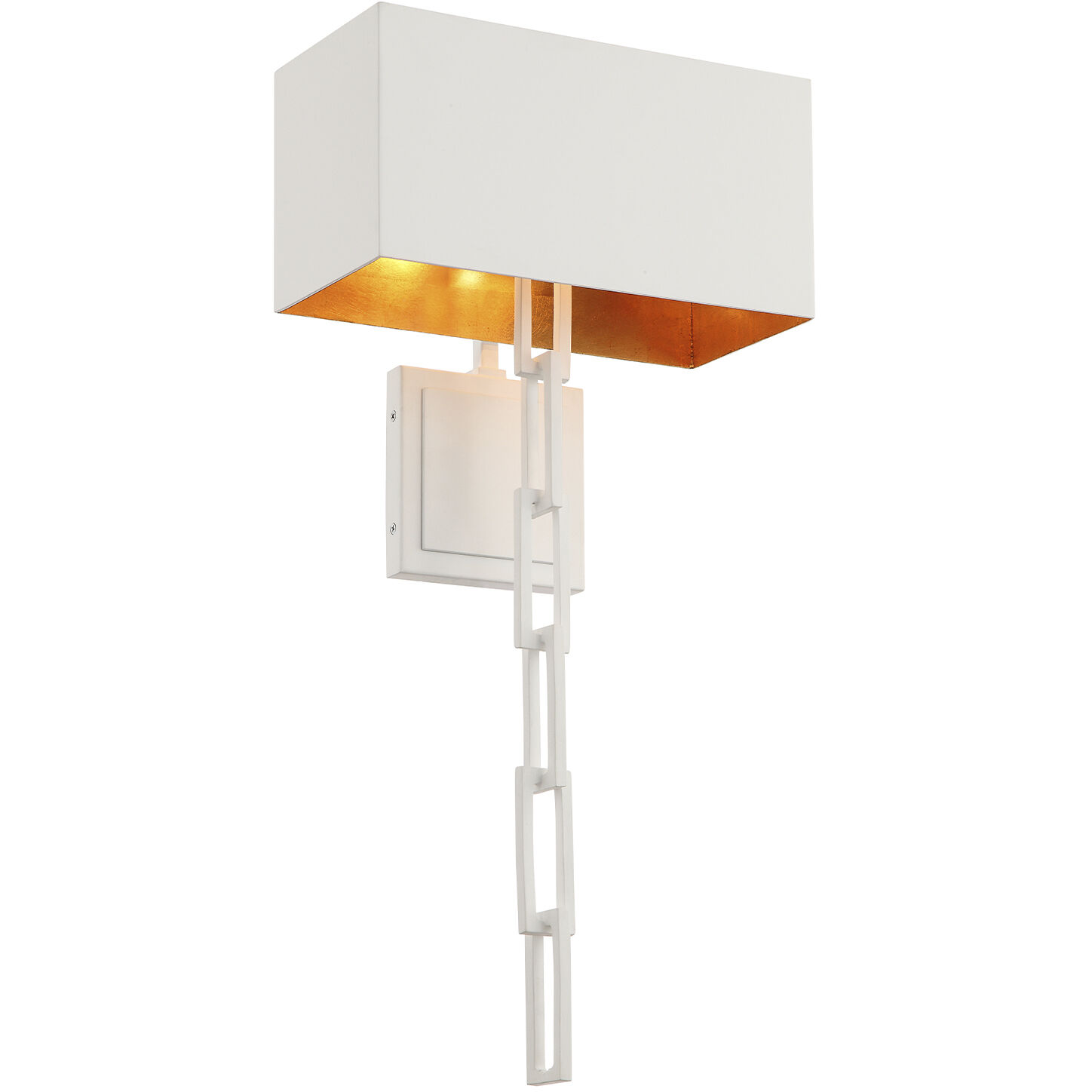 Alston Sconce Wall Light in Matte White and Antique Gold