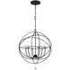 Solaris 6 Light 28.5 inch Black Chandelier Ceiling Light