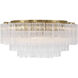 Addis 16 Light 32 inch Aged Brass Flush Mount Ceiling Light in Tronchi Glass Clear