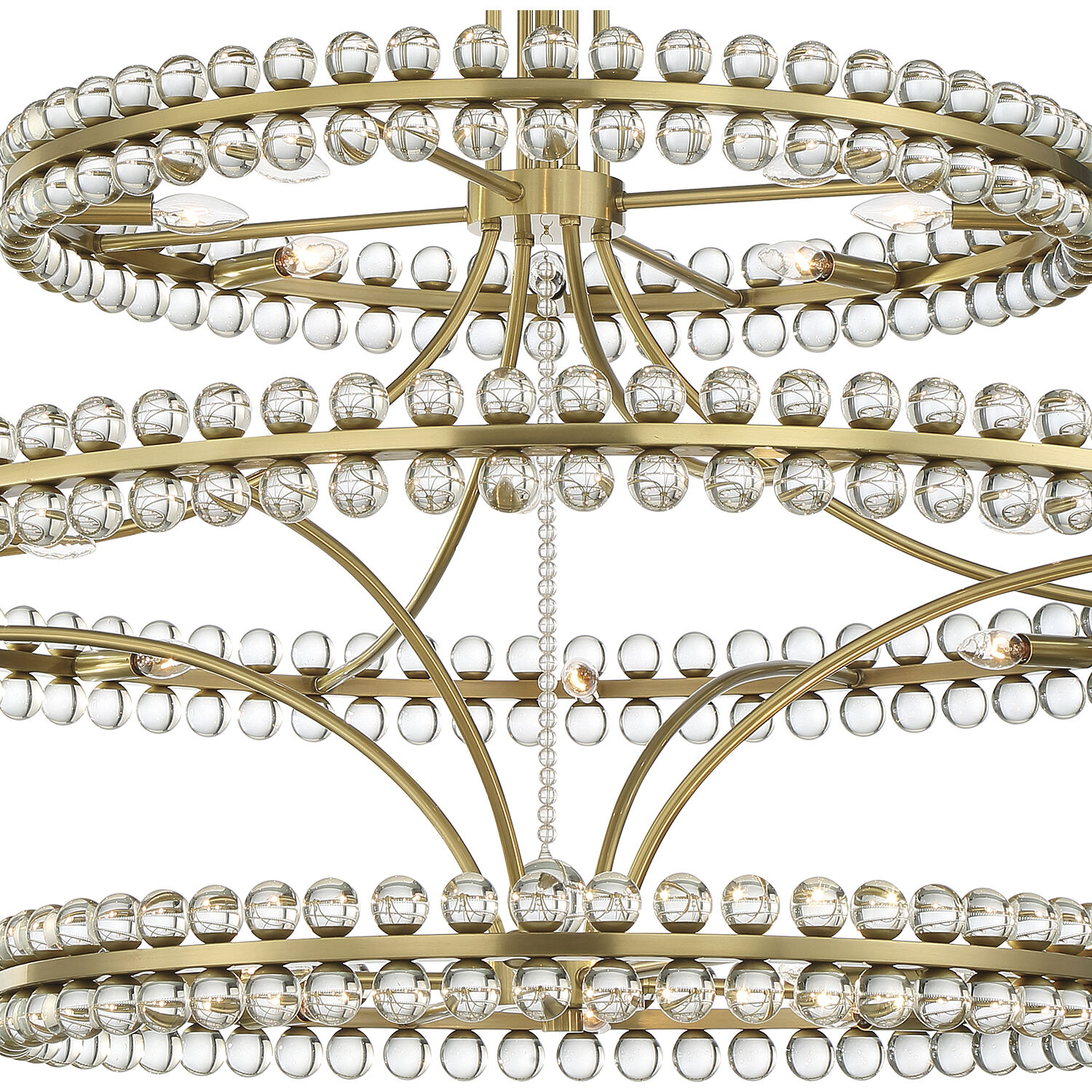 Clover 24 Light 48 inch Aged Brass Chandelier Ceiling Light