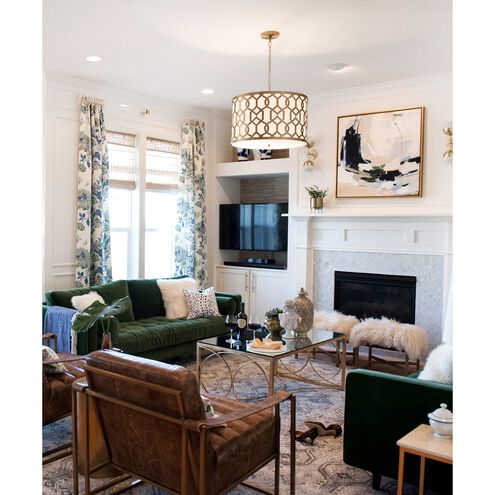 Jennings 5 Light 24.25 inch Aged Brass Chandelier Ceiling Light