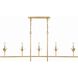 Broche 5 Light 53.5 inch Antique Gold Linear Chandelier Ceiling Light