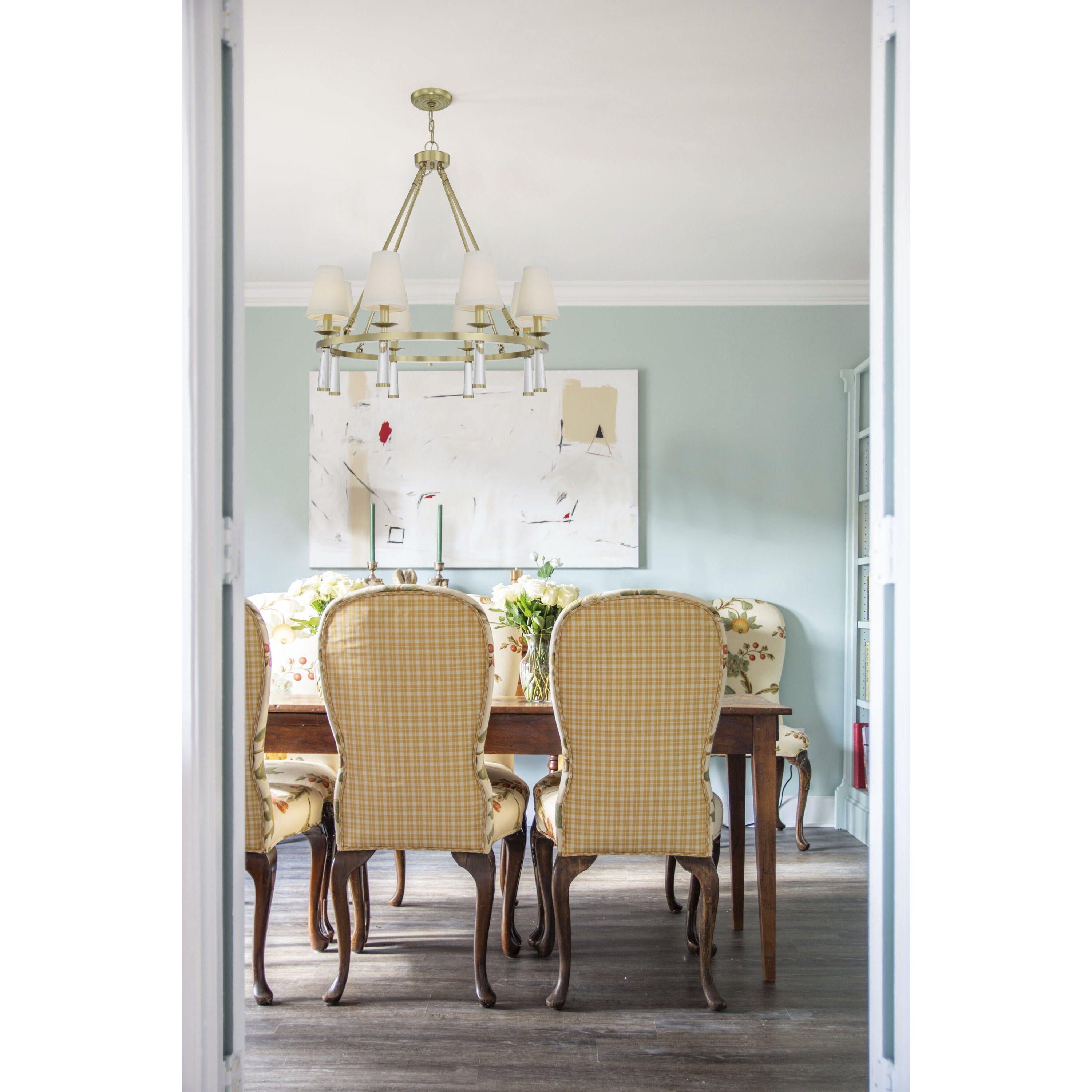 Baxter 8 Light 31.5 inch Aged Brass Chandelier Ceiling Light