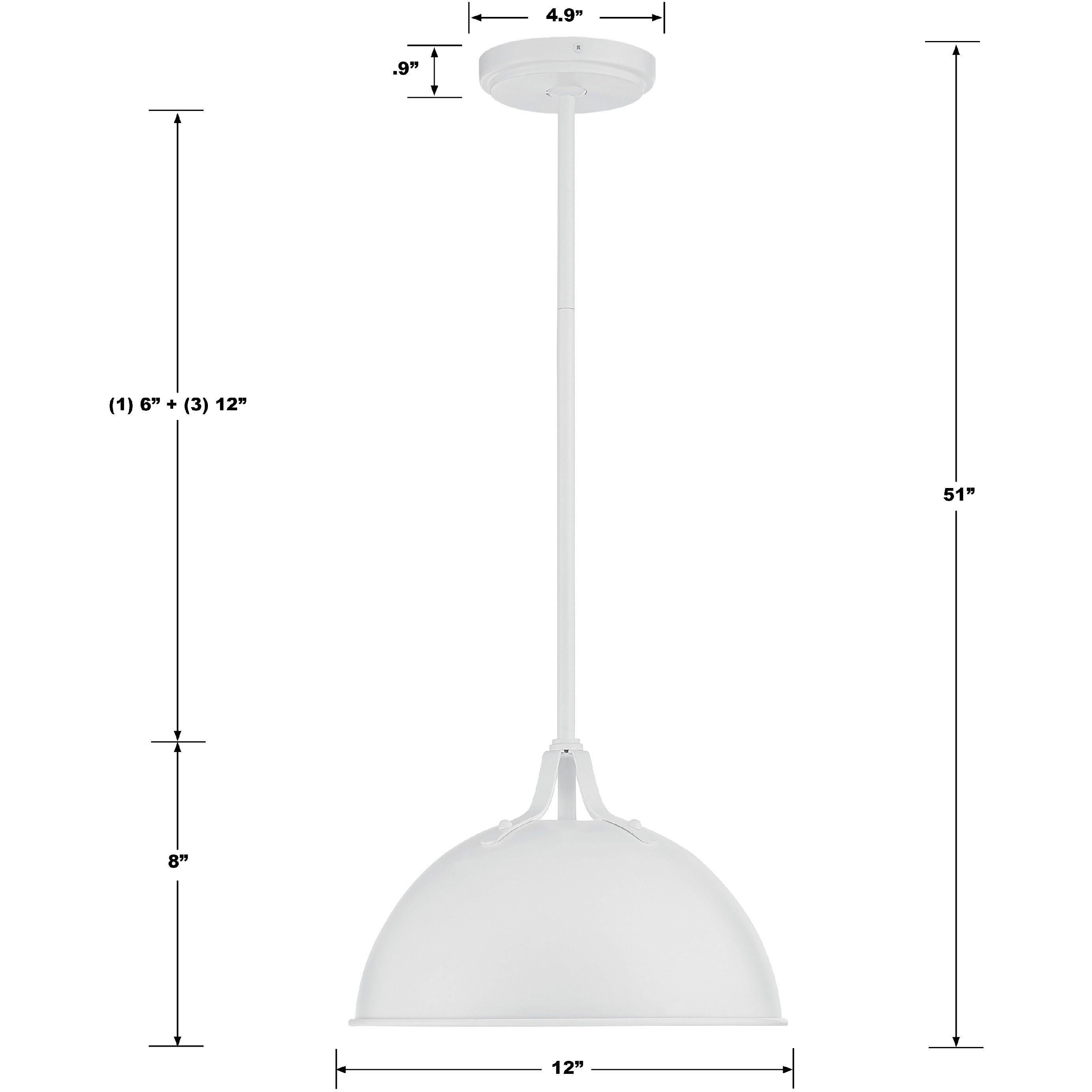 Soto 1 Light 12 inch White Mini Pendant Ceiling Light