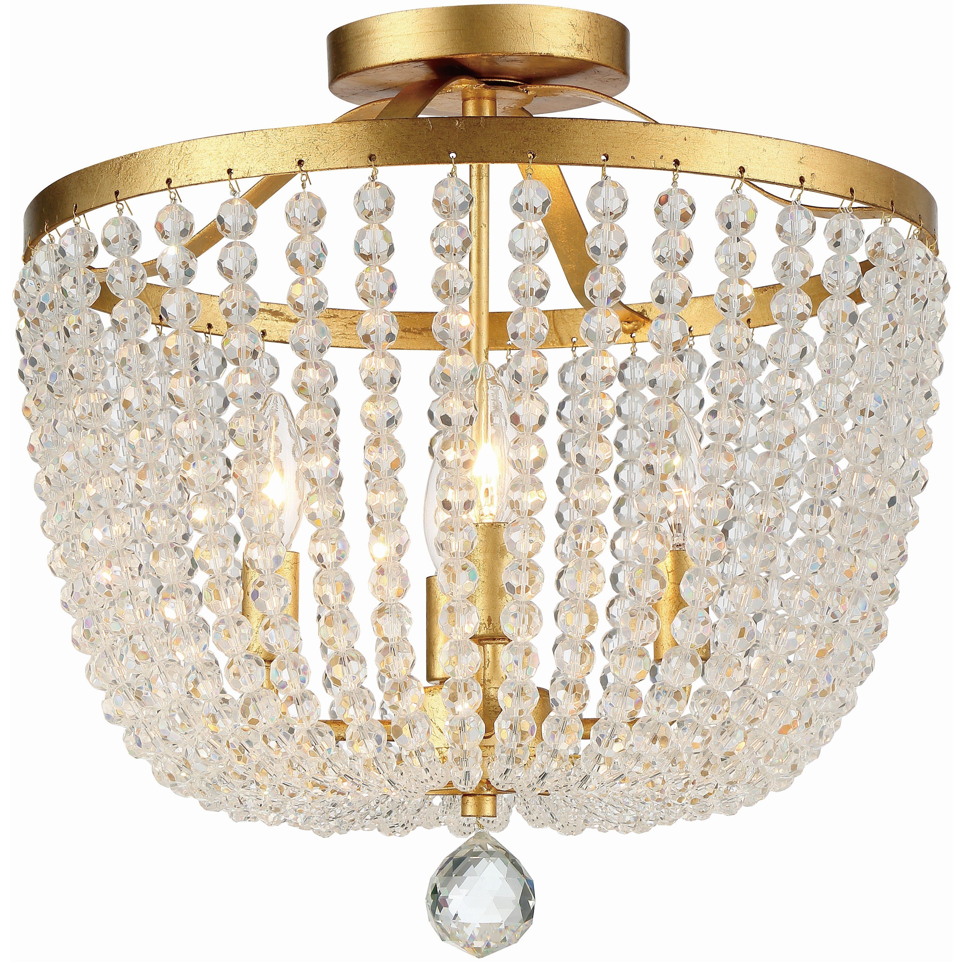 Crystorama 604 GA CEILING Rylee 4 Light 16.5 inch Antique Gold