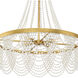 Fiona 4 Light 27 inch Antique Gold Chandelier Ceiling Light in White Glass Beads