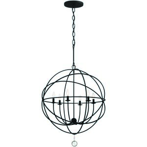 Solaris 6 Light 22.5 inch Black Chandelier Ceiling Light