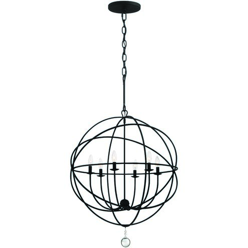 Solaris 6 Light 22.5 inch Black Chandelier Ceiling Light