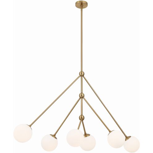 Omni 6 Light 46.5 inch Aged Brass Chandelier Ceiling Light