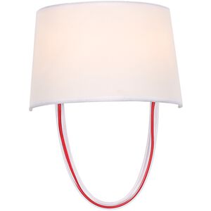 Stella 2 Light 10 inch Polished Chrome and Red Cord Wall Sconce Wall Light