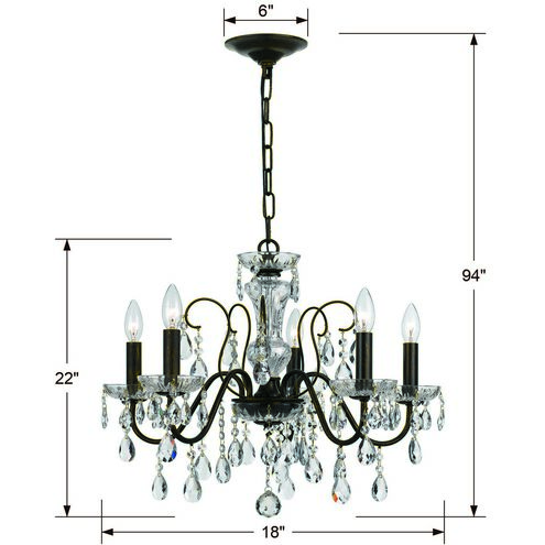 Butler 5 Light 23 inch English Bronze Chandelier Ceiling Light in Clear Spectra