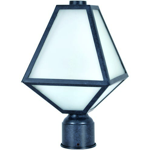Glacier 1 Light 16 inch Black Charcoal Outdoor Lantern Post