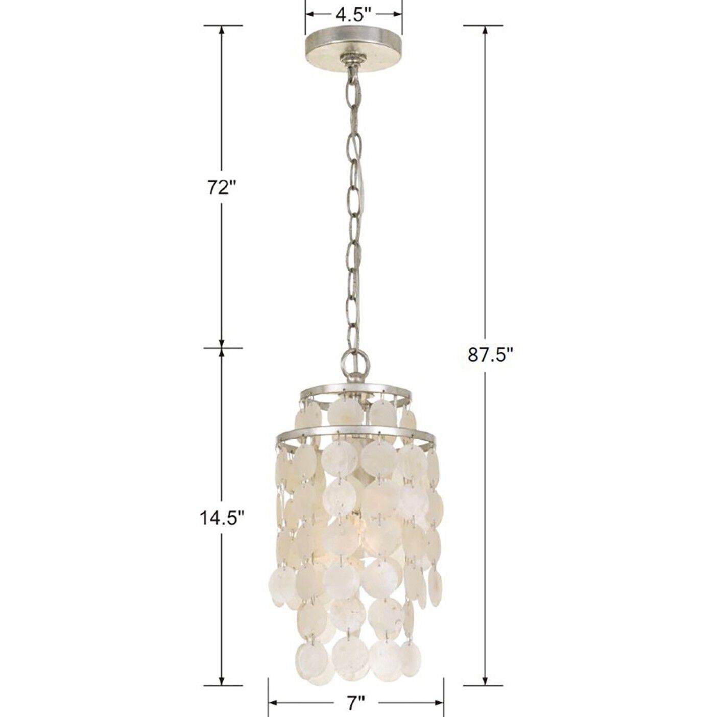 Brielle 1 Light 7 inch Antique Silver Mini Pendant Ceiling Light