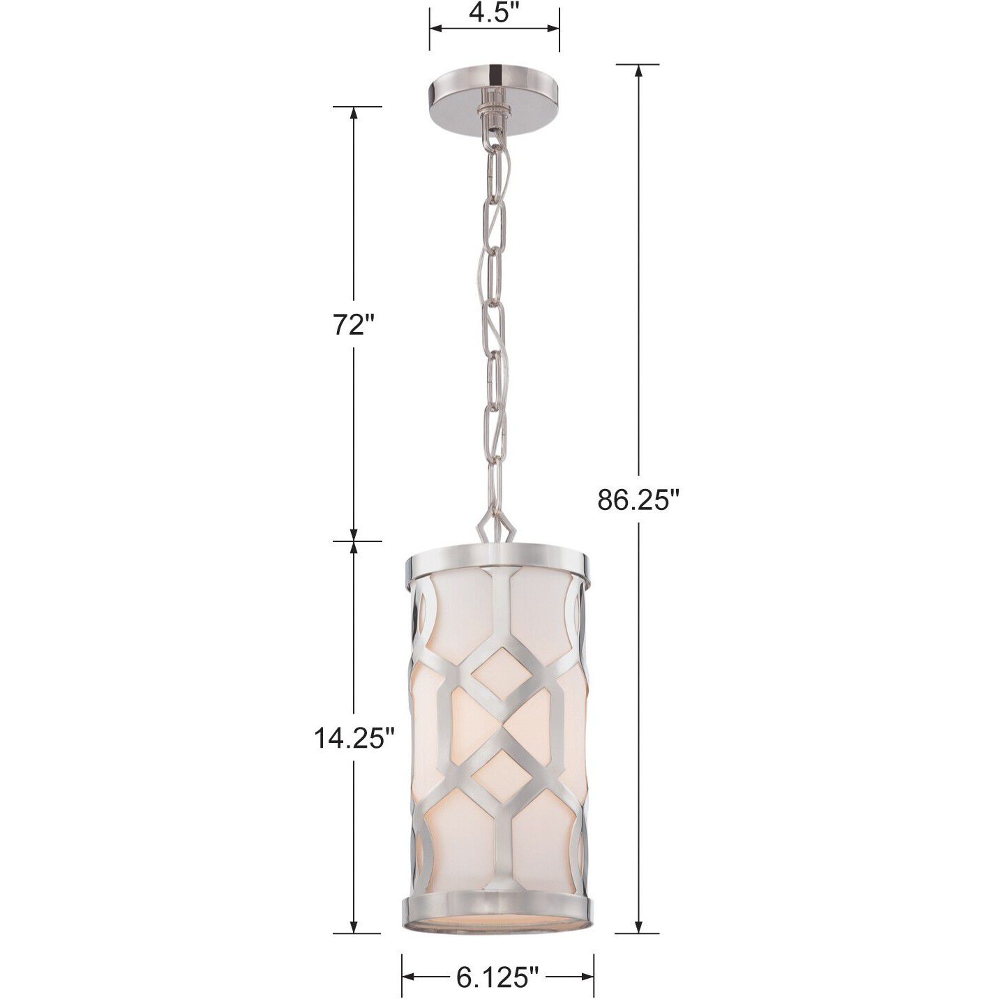 Jennings 1 Light 6 inch Polished Nickel Mini Pendant Ceiling Light