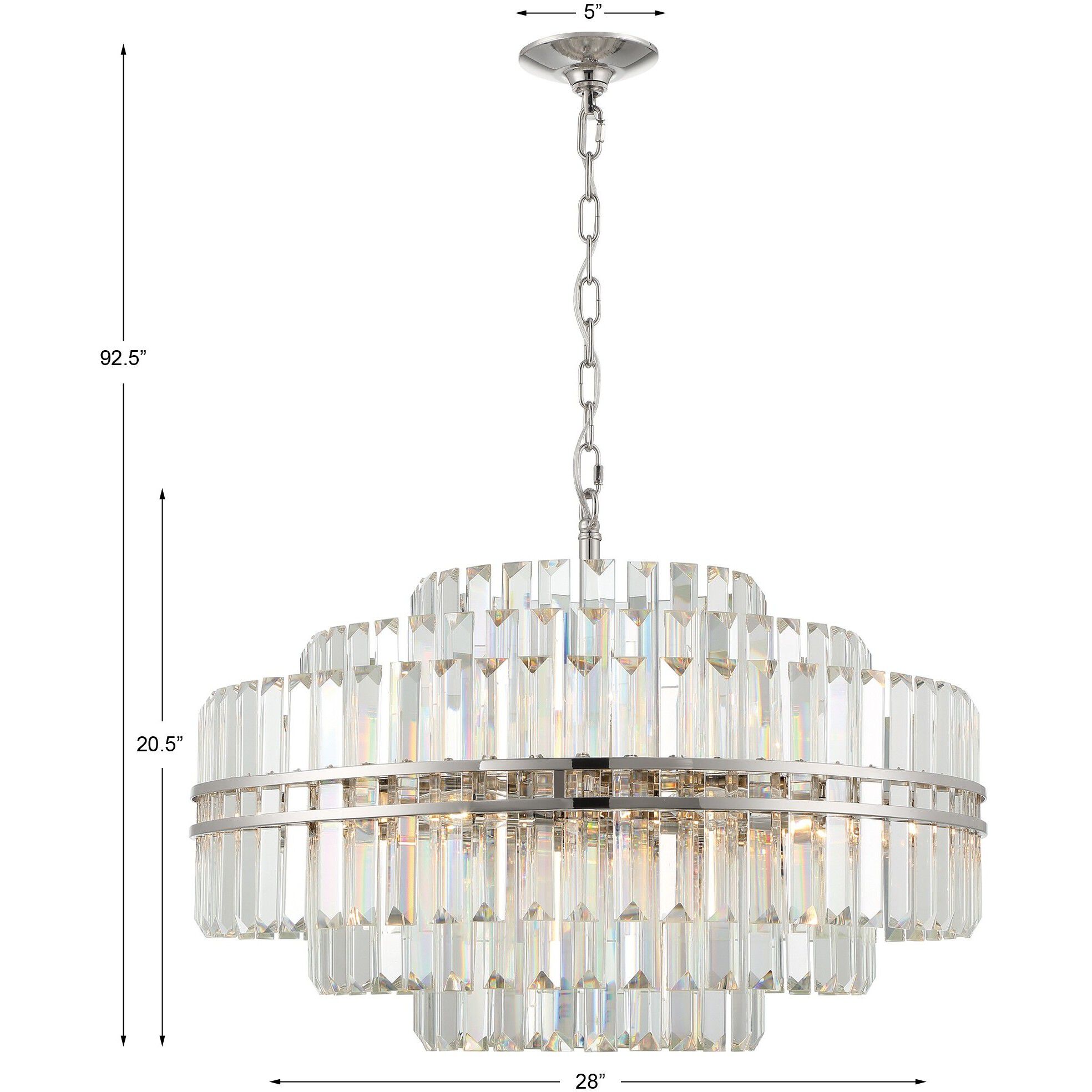 Crystorama HAY-1407-PN Hayes 16 Light 28 inch Polished