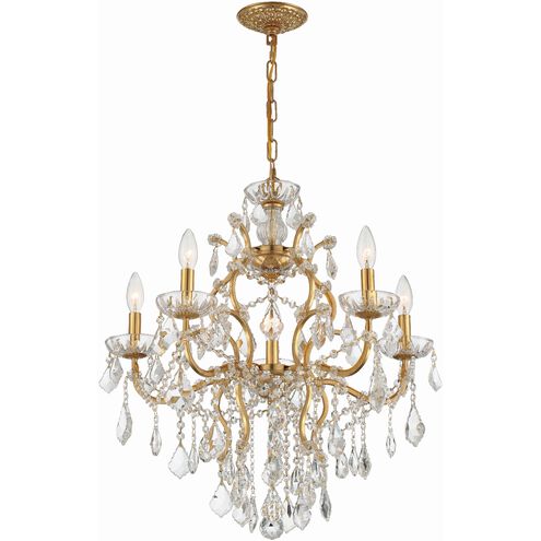 Filmore 6 Light 23 inch Antique Gold Chandelier Ceiling Light in Clear Hand Cut