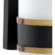 Capsule 1 Light 10 inch Matte Black and Textured Gold Outdoor Sconce, Brian Patrick Flynn