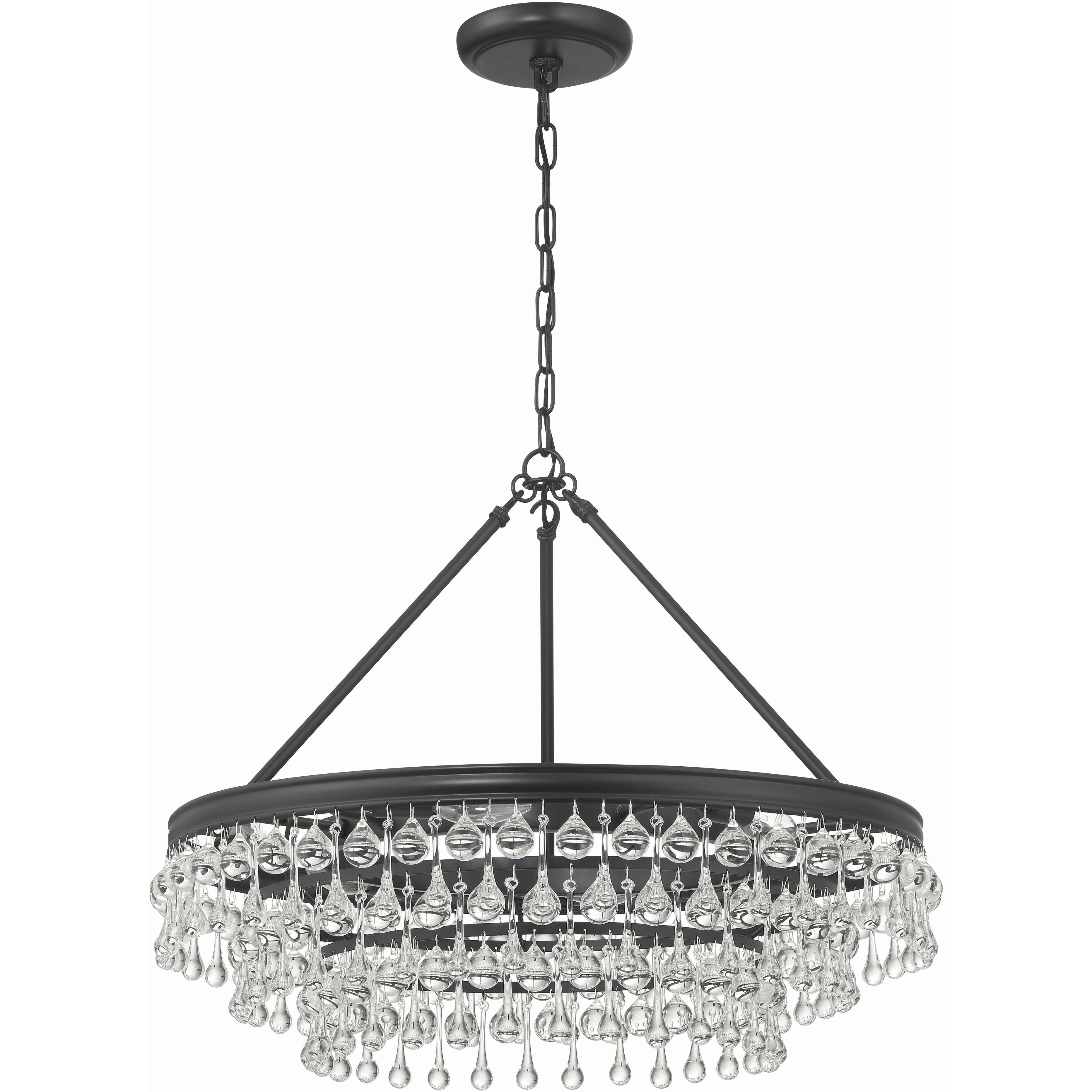 Calypso 6 Light 25 inch Matte Black Chandelier Ceiling Light