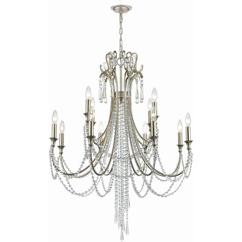 Arcadia 12 Light 32.5 inch Antique Silver Chandelier Ceiling Light