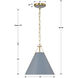 Xavier 1 Light 12 inch Vibrant Gold and Blue Mini Pendant Ceiling Light