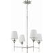 Broche 4 Light 28 inch Antique Silver Chandelier Ceiling Light