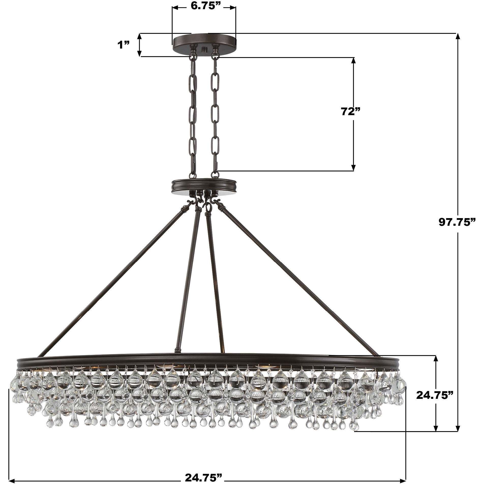 Calypso 8 Light 39.75 inch Vibrant Bronze Chandelier Ceiling Light