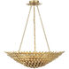 Broche 8 Light 30 inch Antique Gold Chandelier Ceiling Light