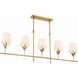 Broche 5 Light 53.5 inch Antique Gold Linear Chandelier Ceiling Light