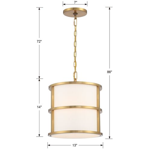 Hulton 3 Light 13 inch Luxe Gold Chandelier Ceiling Light
