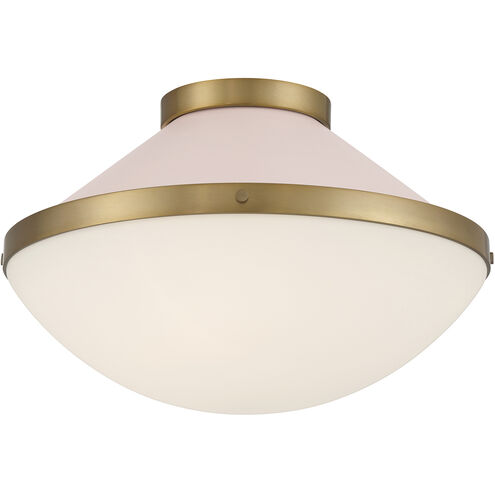 Xander 2 Light 16.25 inch Vibrant Gold and Blush Flush Mount Ceiling Light