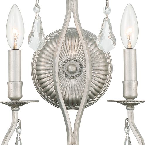 Ashton 2 Light 10.5 inch Olde Silver Sconce Wall Light in Clear Hand Cut