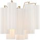 Addis Sconce Wall Light in Aged Brass, Tronchi Glass White